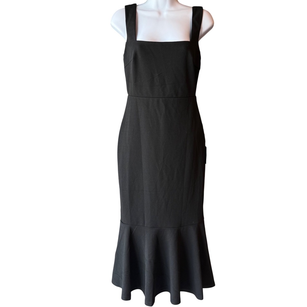 Lulus Black Mermaid Midi Dress Sleeveless Square Neck Size Small New With Tags